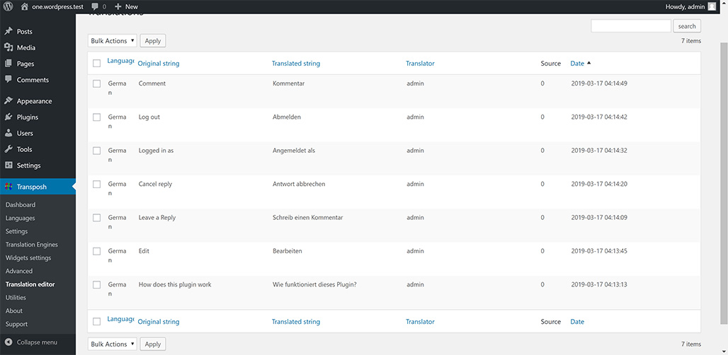 Transposh Widget